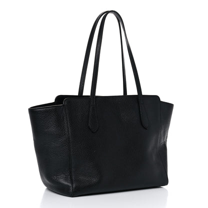 Gucci Pebbled Calfskin Small Swing Tote Black 3 of 23