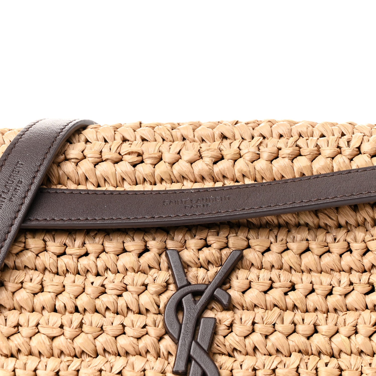 Saint Laurent Raffia Calfskin Monogram Medium Niki Chain Satchel Natural 8 of 10