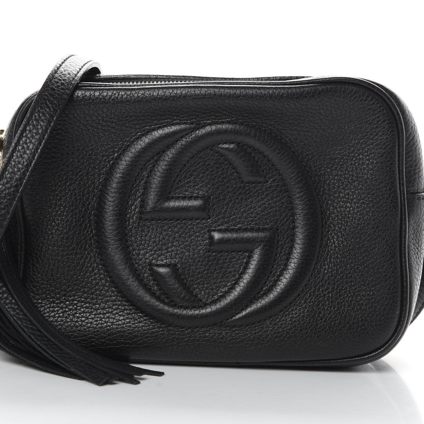 Pebbled Calfskin Small Soho Disco Bag Black