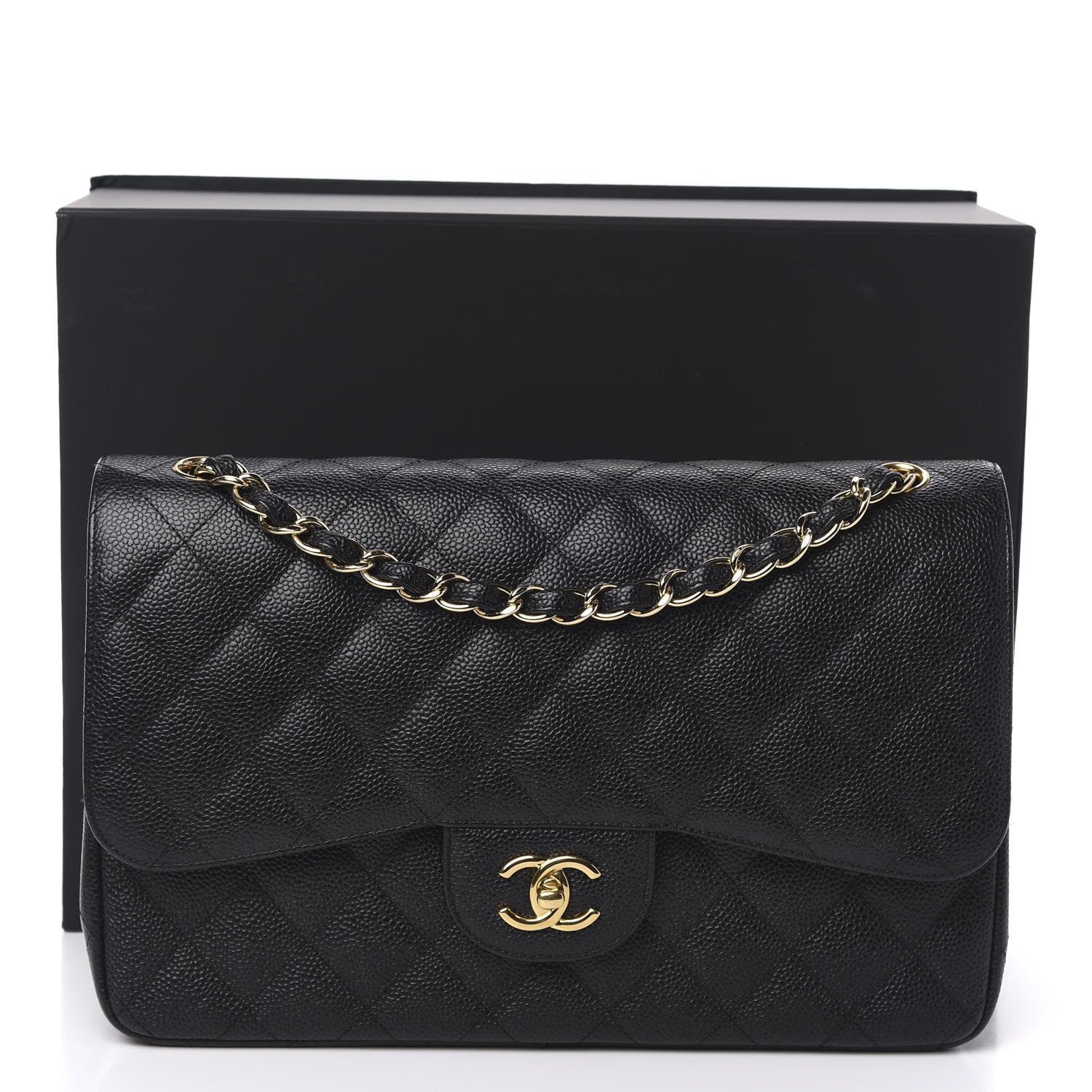 Chanel Caviar Quilted Jumbo Double Flap Black 12 of 12
