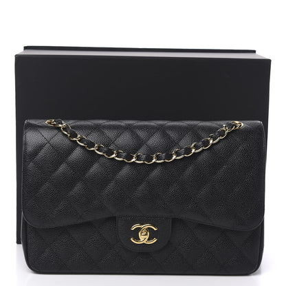 Chanel Caviar Quilted Jumbo Double Flap Black 12 of 12