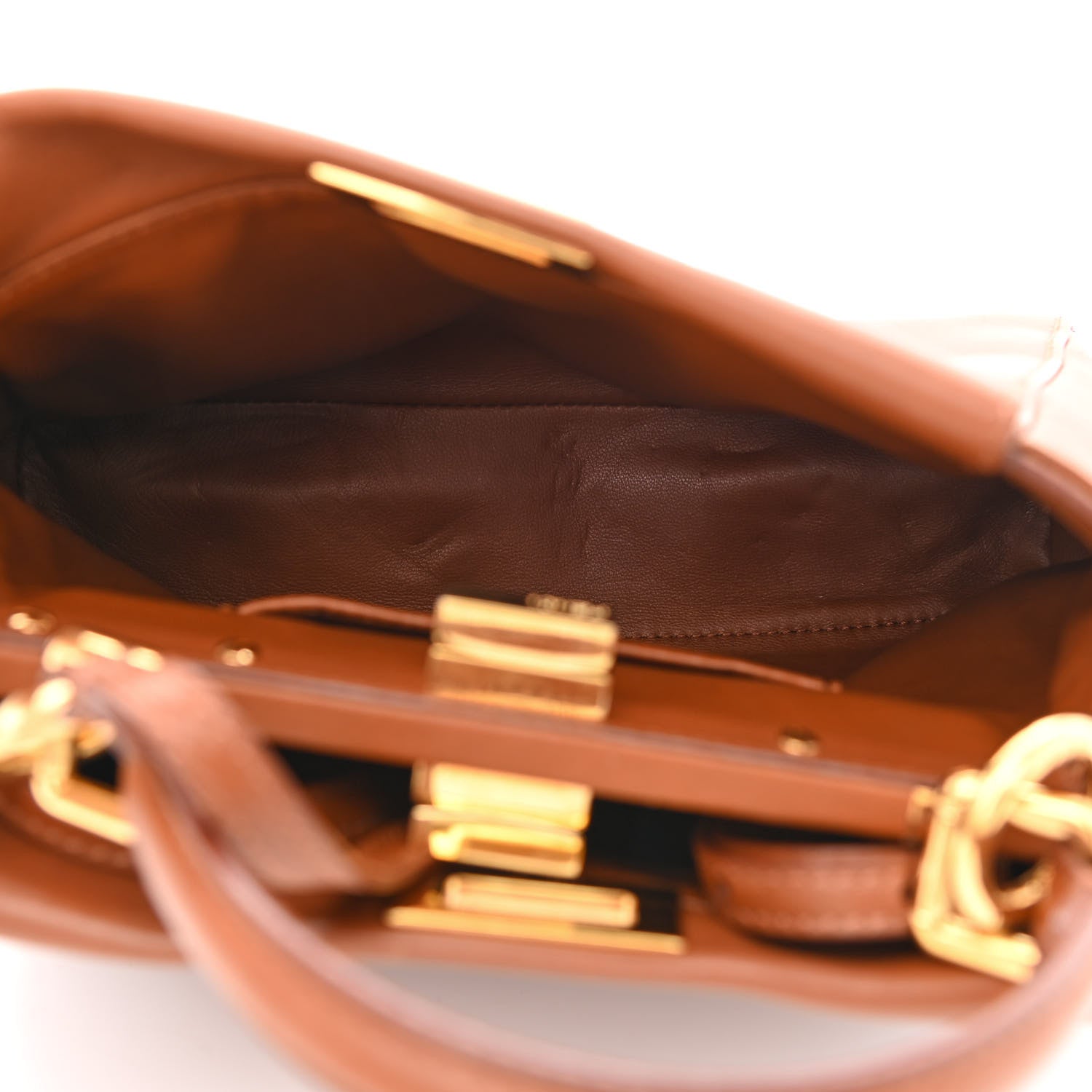 Fendi Nappa Mini Peekaboo Iconic Satchel Corteccia 5 of 11