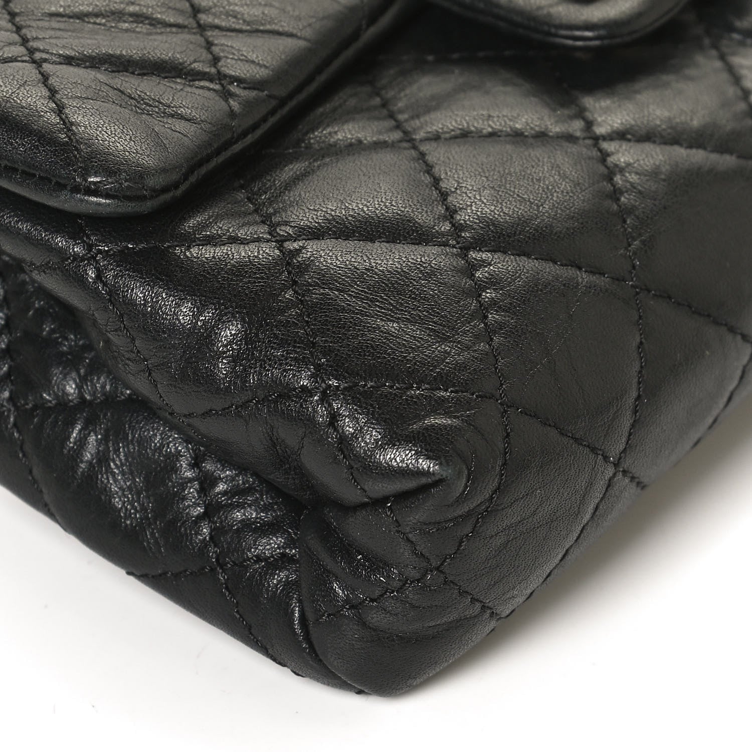 Chanel Aged Calfskin Quilted 2.55 Reissue Flap Belt Bag Clutch Black 10 of 10