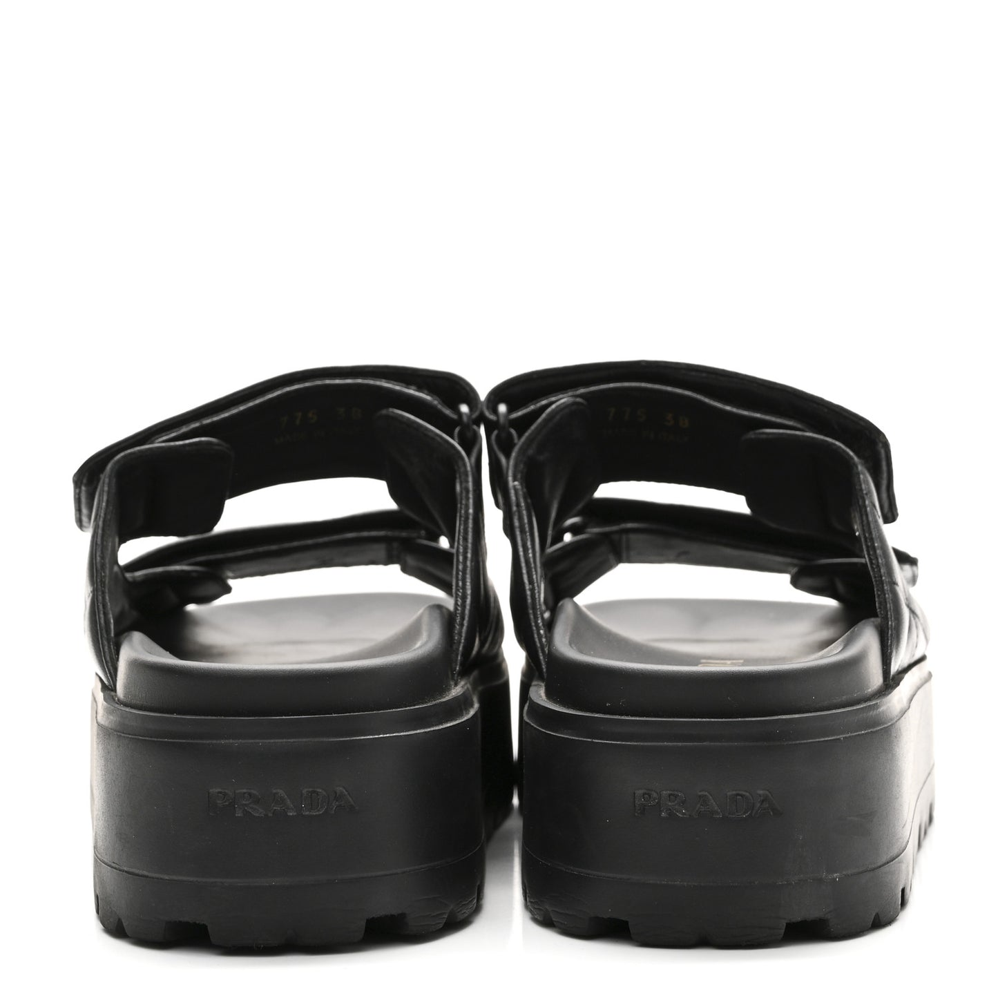 Nappa Quilted Padded Logo Platform Slide Sandals 38 Black