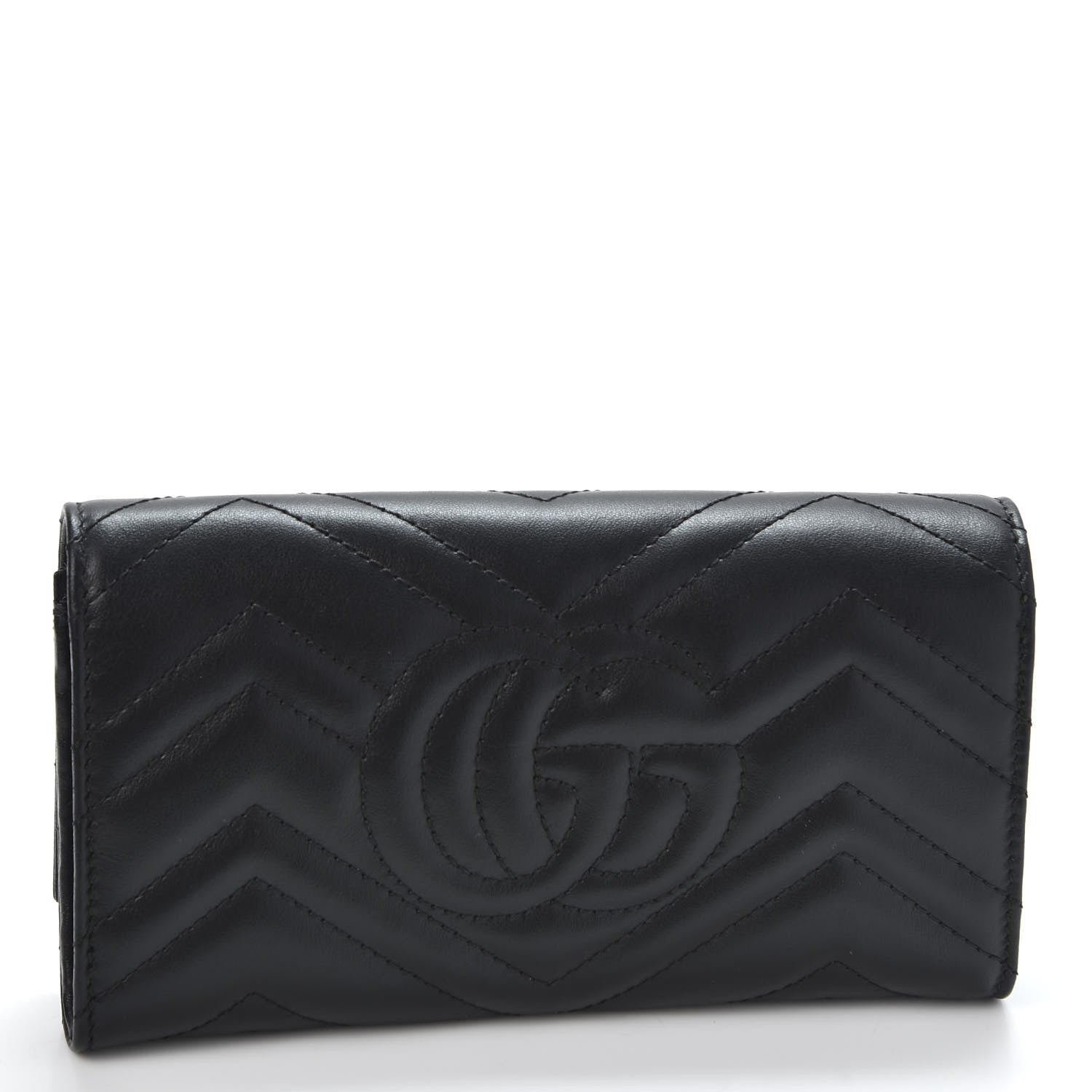 Gucci Calfskin Matelasse GG Marmont Continental Wallet Black 2 of 9