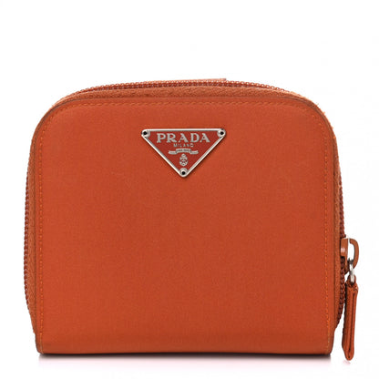 Prada Tessuto Nylon Compact Zip Around Wallet Arancio 1 of 8