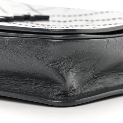 Saint Laurent Crinkled Calfskin Matelasse Monogram Niki Chain Wallet Fog 8 of 12