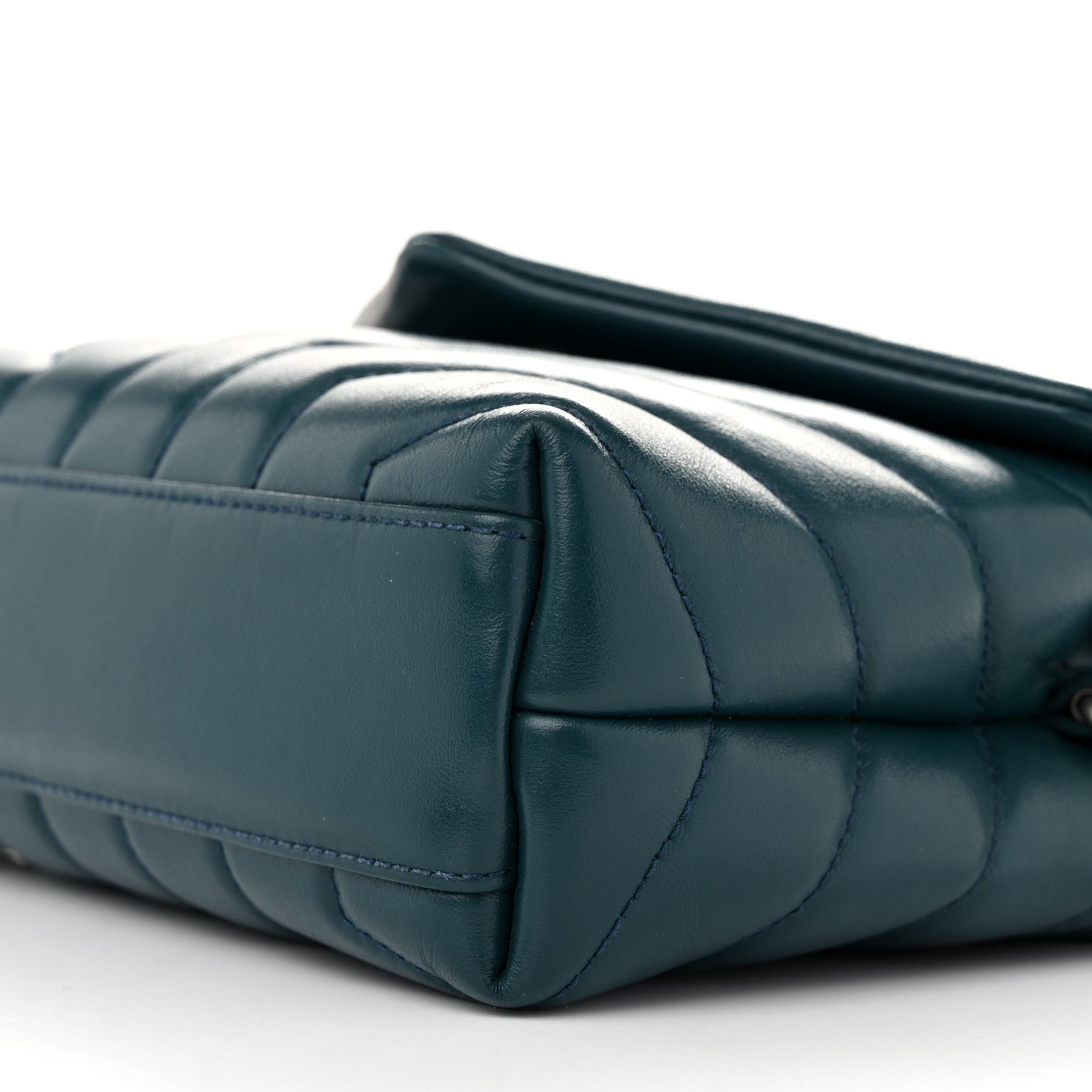 Saint Laurent Calfskin Y Quilted Monogram Toy Loulou Satchel Dark Turquoise 10 of 13