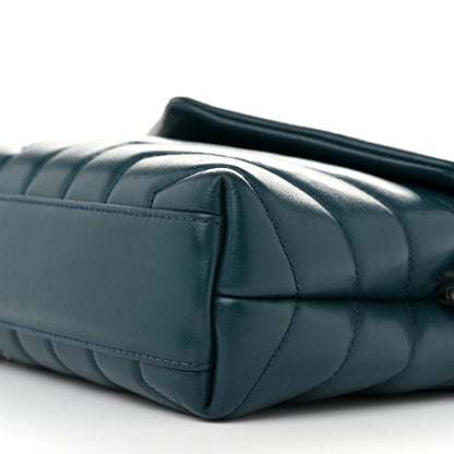 Saint Laurent Calfskin Y Quilted Monogram Toy Loulou Satchel Dark Turquoise 10 of 13