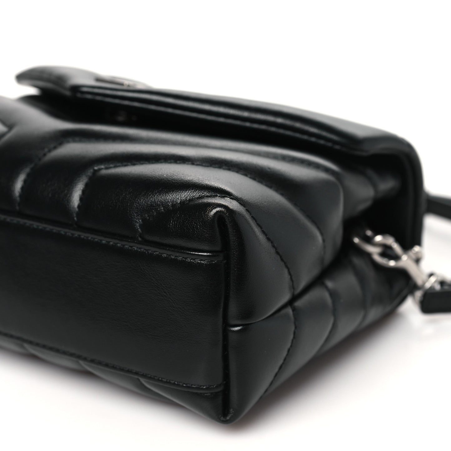 Calfskin Y Quilted Monogram Toy Loulou Crossbody Bag Black