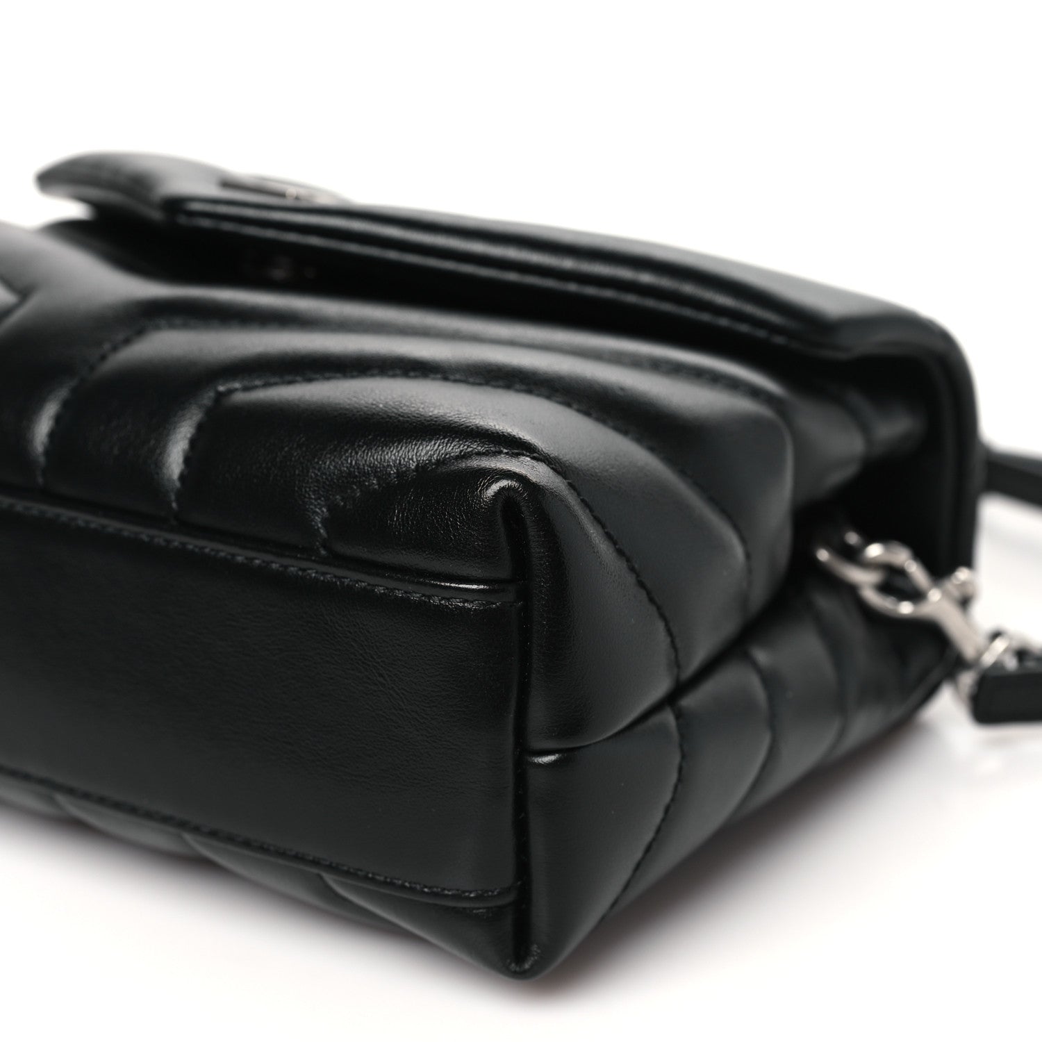 Saint Laurent Calfskin Y Quilted Monogram Toy Loulou Crossbody Bag Black 10 of 11