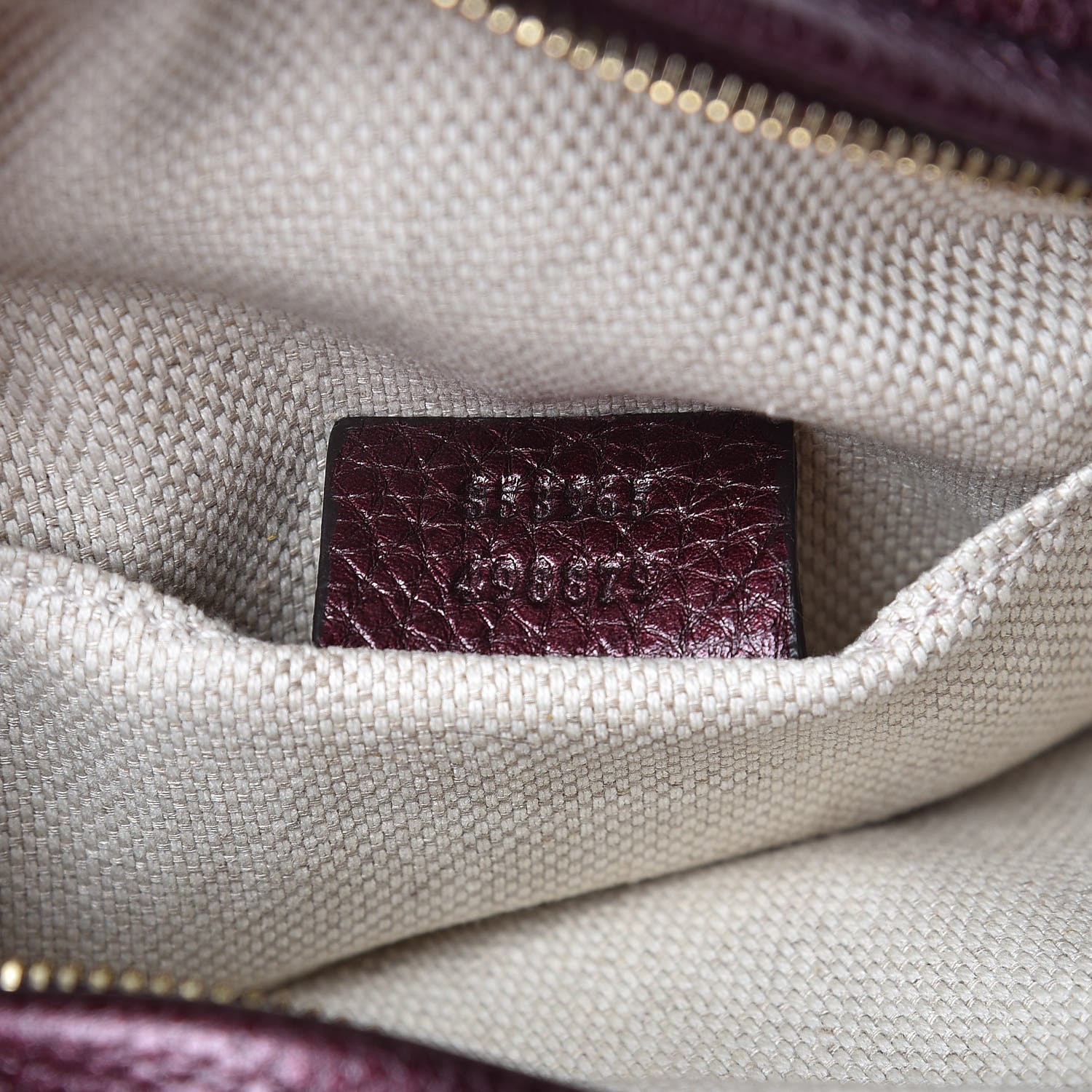 Gucci Metallic Cellarius Calfskin Mini Soho Chain Bag Classic Burgundy 7 of 7