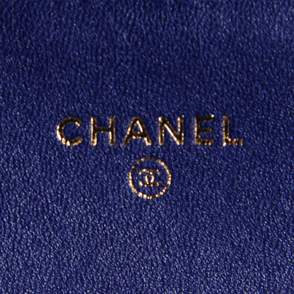 Chanel Velvet Quilted Clutch With Chain Blue 7 of 8