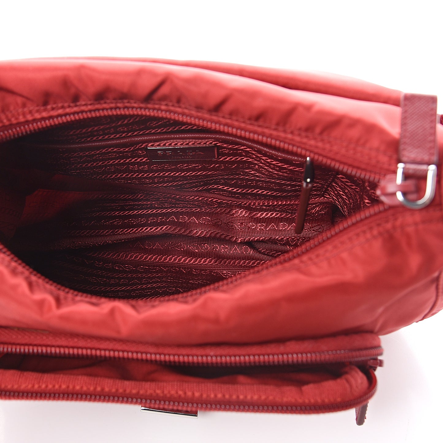 Tessuto Nylon Saffiano Vela Messenger Fuoco
