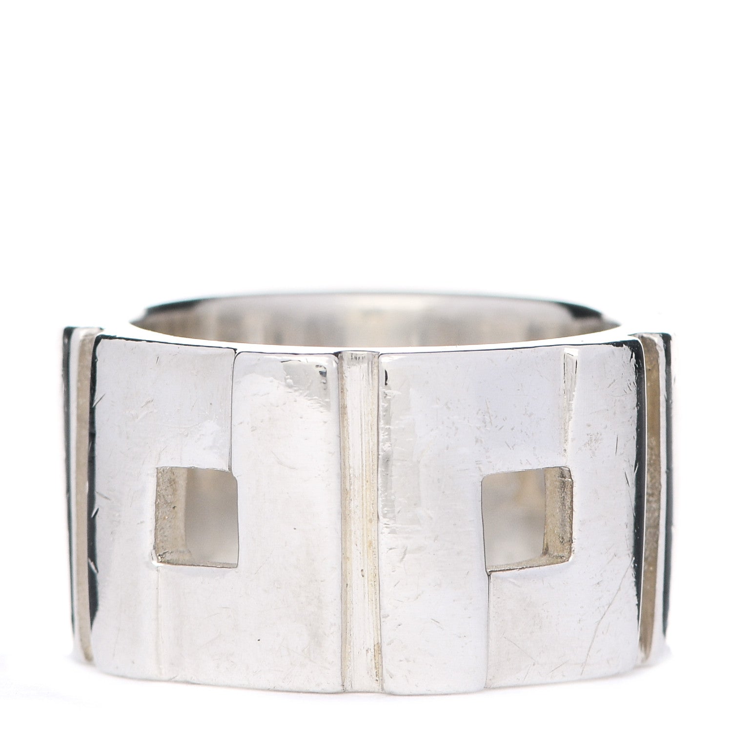 Gucci Sterling Silver Cutout Band Ring 57 8 3 of 5