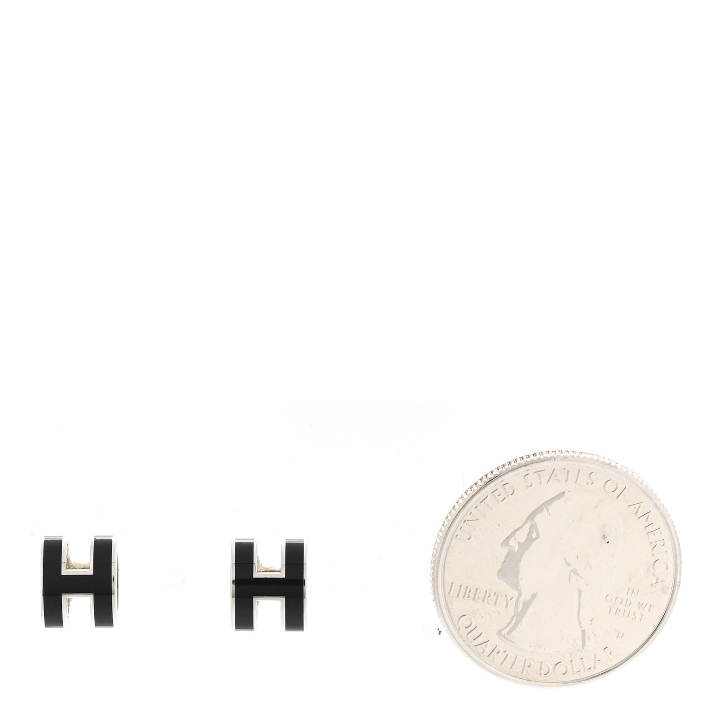 Palladium Lacquered Mini Pop H Earrings Black