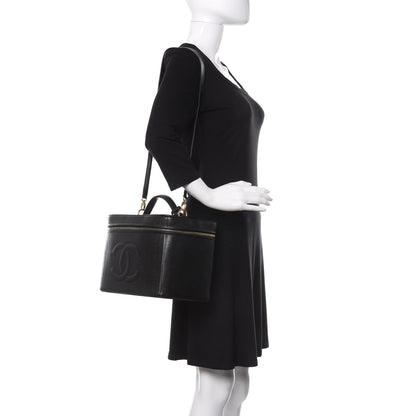 Chanel Caviar CC Vanity Train Case Black 2 of 15