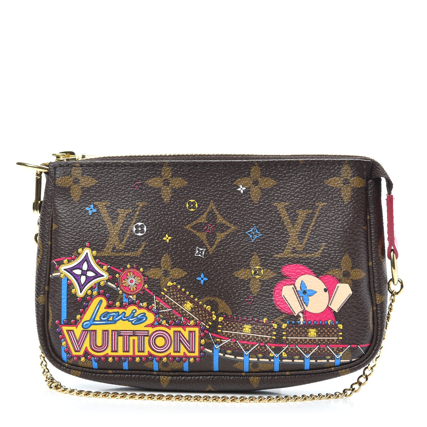 Louis Vuitton Monogram 2020 Christmas Animation Roller Coaster Mini Pochette Accessories Pivoine 1 of 10