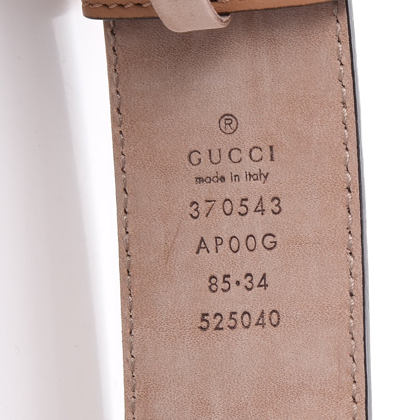 Calfskin Interlocking G 37mm Belt 85 34 Camelia