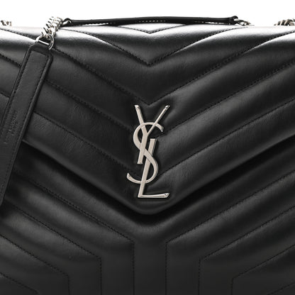 Saint Laurent Calfskin Y Quilted Monogram Medium Loulou Chain Satchel Black 7 of 9