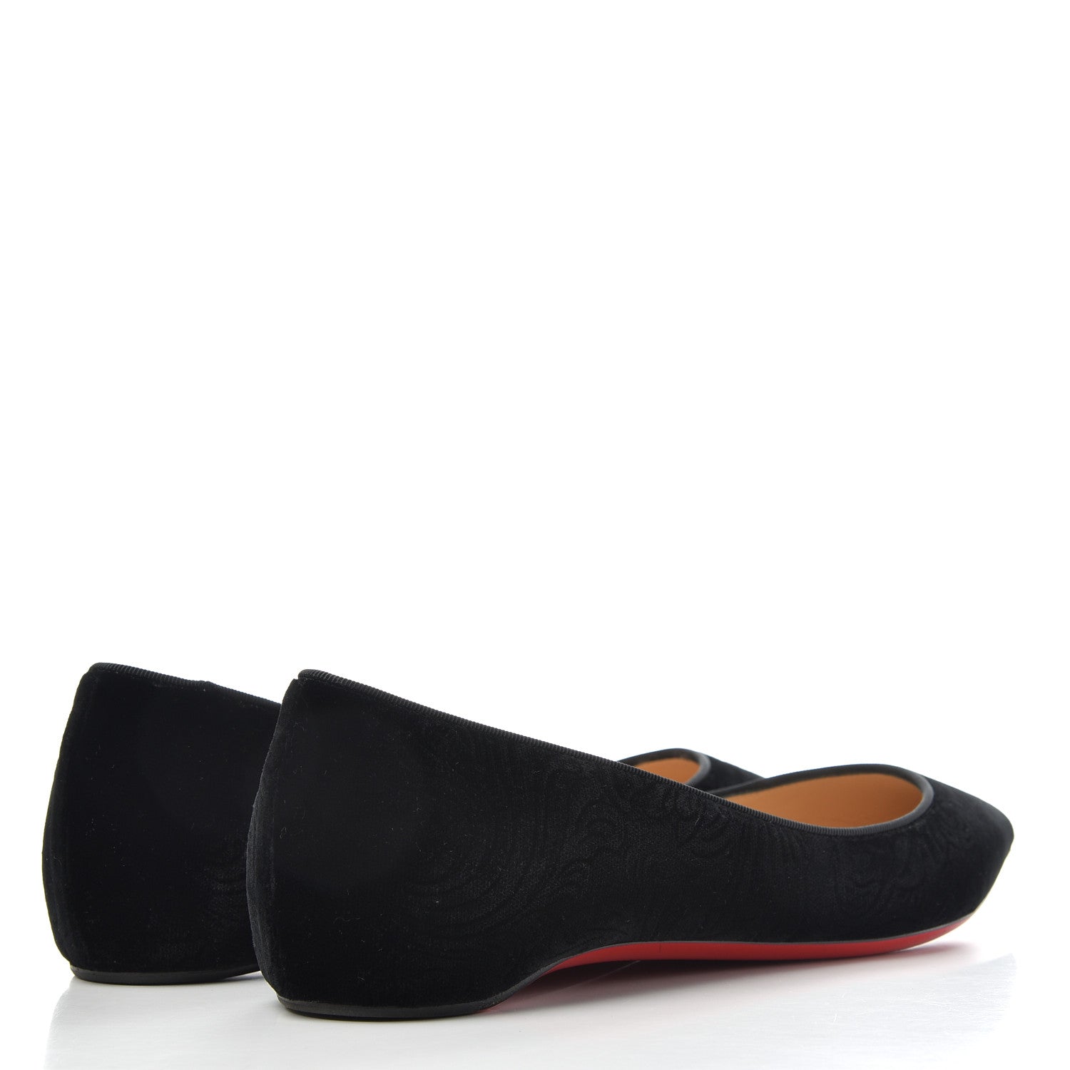 Christian Louboutin Velvet Printed Pigalle Follies Flats 36 Black 4 of 10