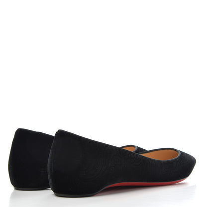 Christian Louboutin Velvet Printed Pigalle Follies Flats 36 Black 4 of 10