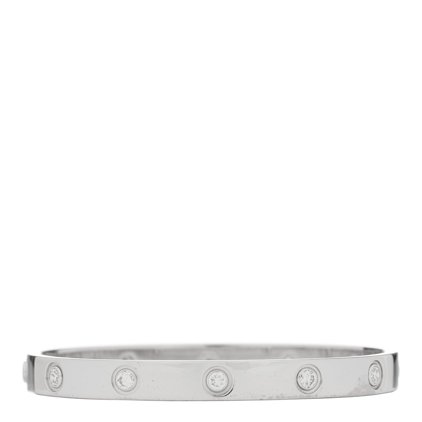 18K White Gold 10 Diamond LOVE Bracelet 16