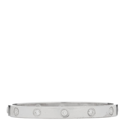 Cartier 18K White Gold 10 Diamond LOVE Bracelet 16 1 of 8