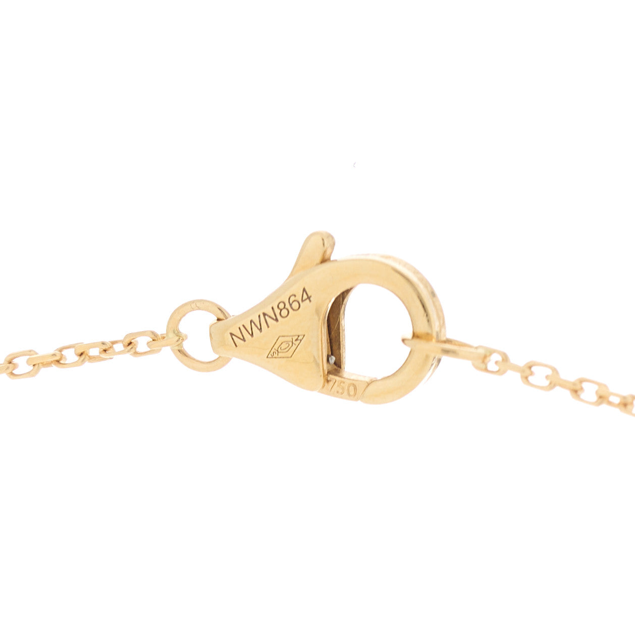 Cartier 18K Yellow Gold Diamond Mother of Pearl XS Amulette de Cartier Pendant Necklace 3 of 4