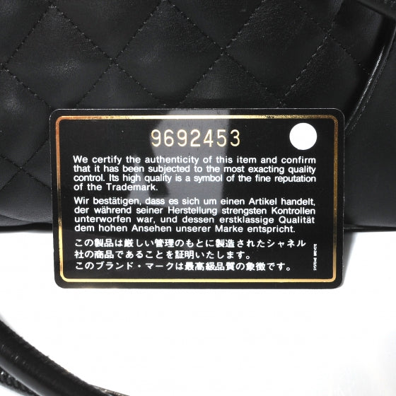 Chanel Calfskin Quilted Large Cambon Bowler Black White 8 of 9