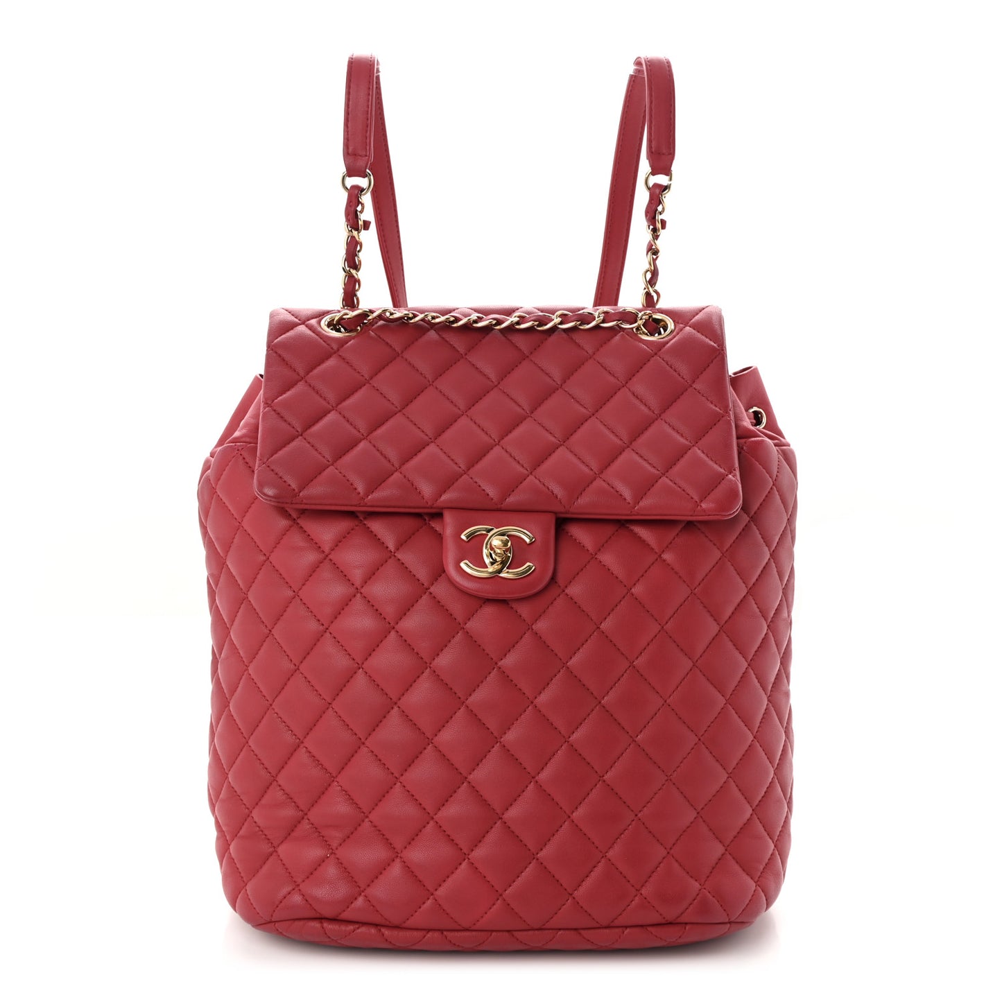 Lambskin Quilted Large Urban Spirit Backpack Red