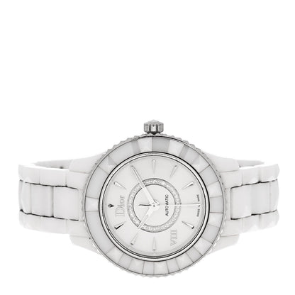 Christian Dior Stainless Steel Ceramic Diamond 33mm Dior VIII Automatic Watch White 2 of 4
