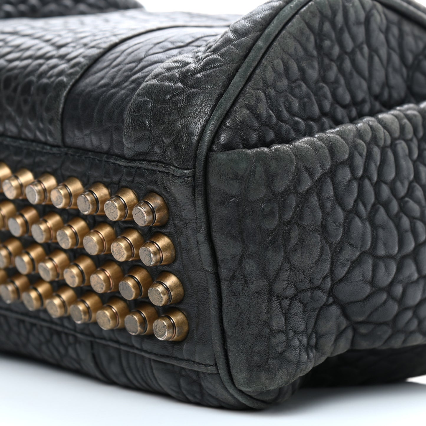 Pebbled Lambskin Rockie Black Antique Brass Hardware
