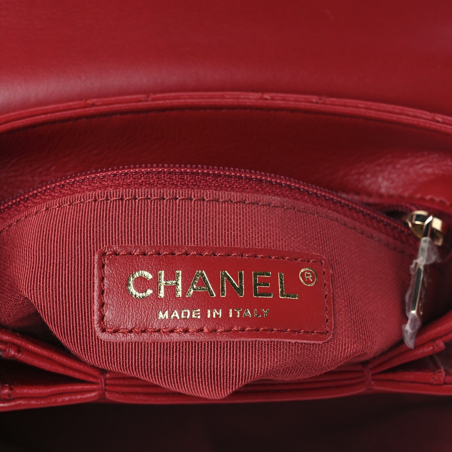 Chanel Calfskin Quilted Small Double Pocket Top Handle Flap Red 6 of 11
