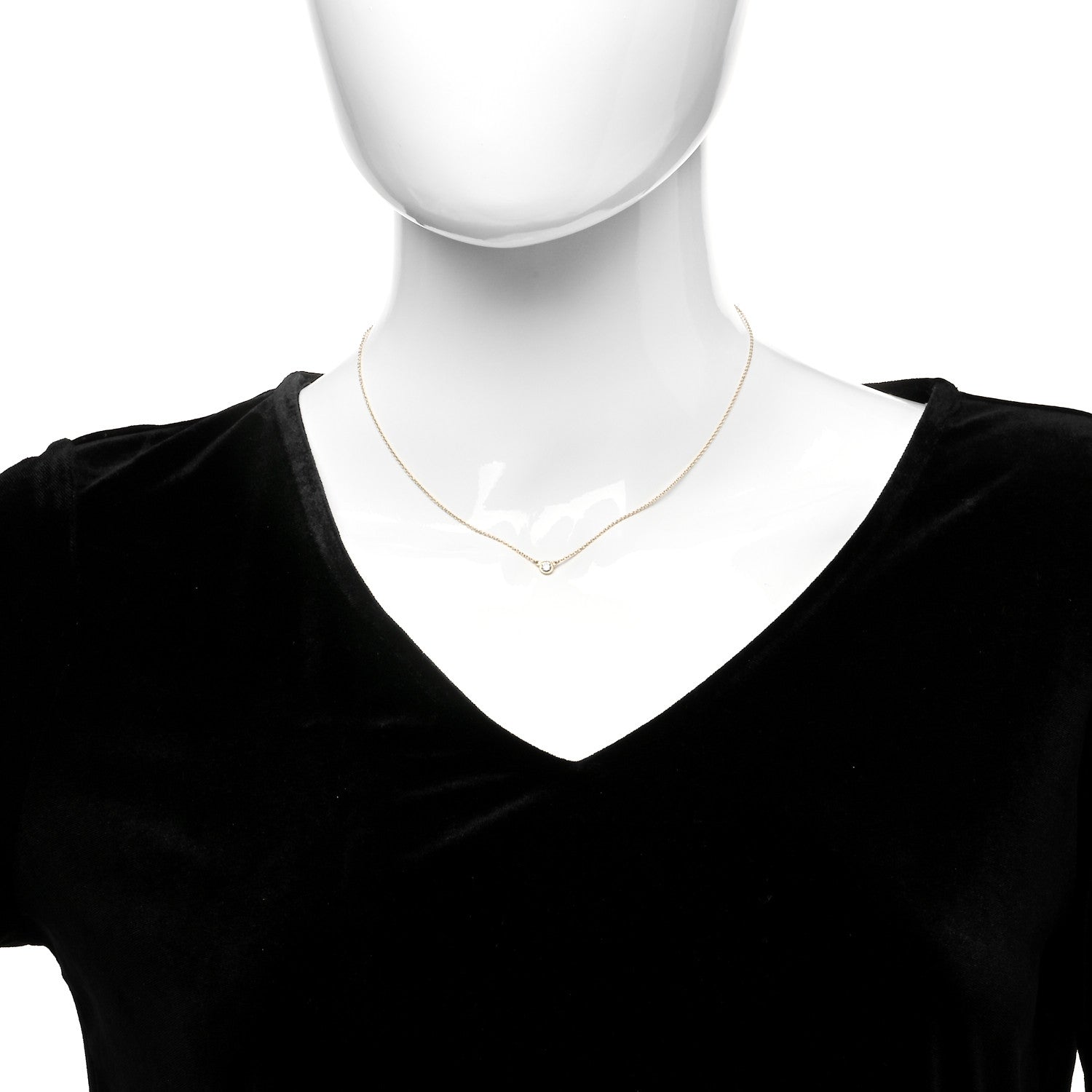 Tiffany 18K Yellow Gold Diamond .12ct Elsa Peretti Diamonds by the Yard Pendant Necklace 2 of 5