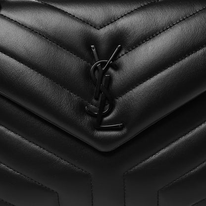 Saint Laurent Calfskin Y Quilted Monogram Monochrome Small Loulou Chain Satchel Black 8 of 11