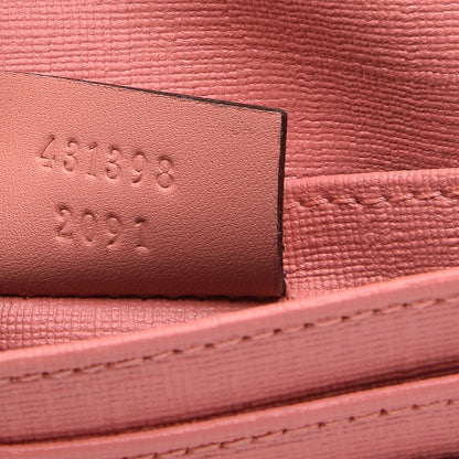 Gucci GG Supreme Monogram Face Embroidered Card Case Wallet Pink 7 of 8