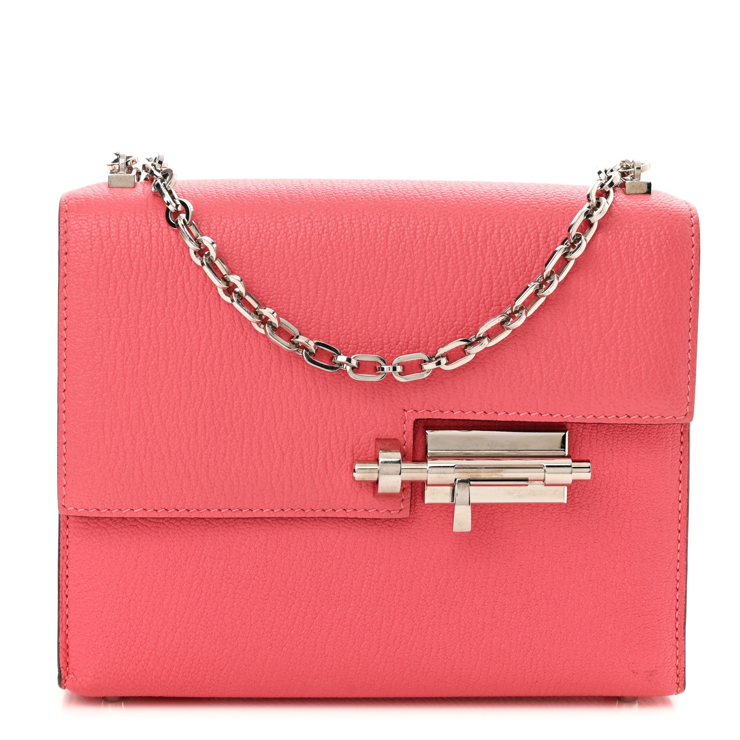 Hermes Chevre Mysore Mini Verrou Chaine Bag Rose Lipstick 1 of 10