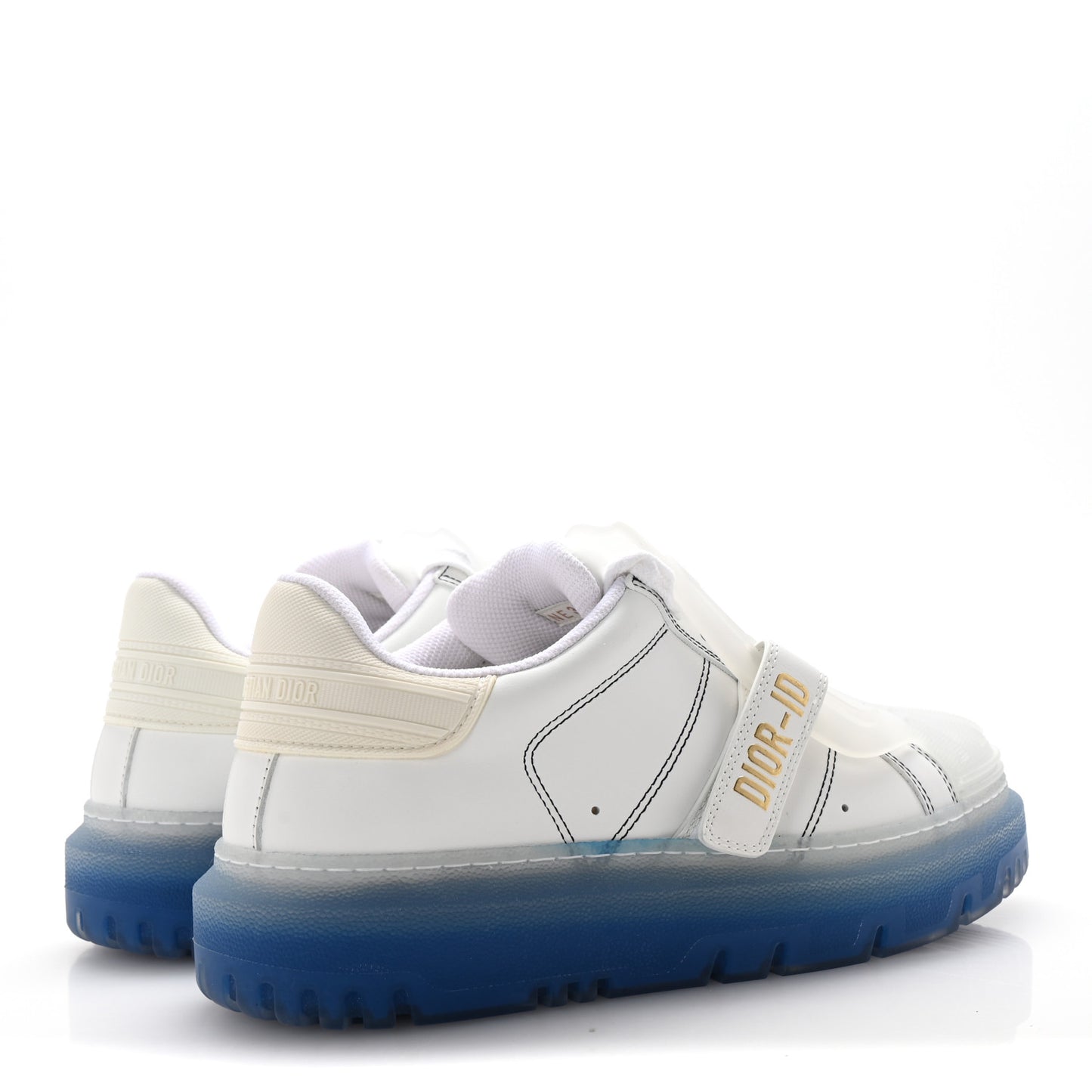 Calfskin Clear Rubber Dior-ID Platform Sneakers 36.5 White Deep Blue