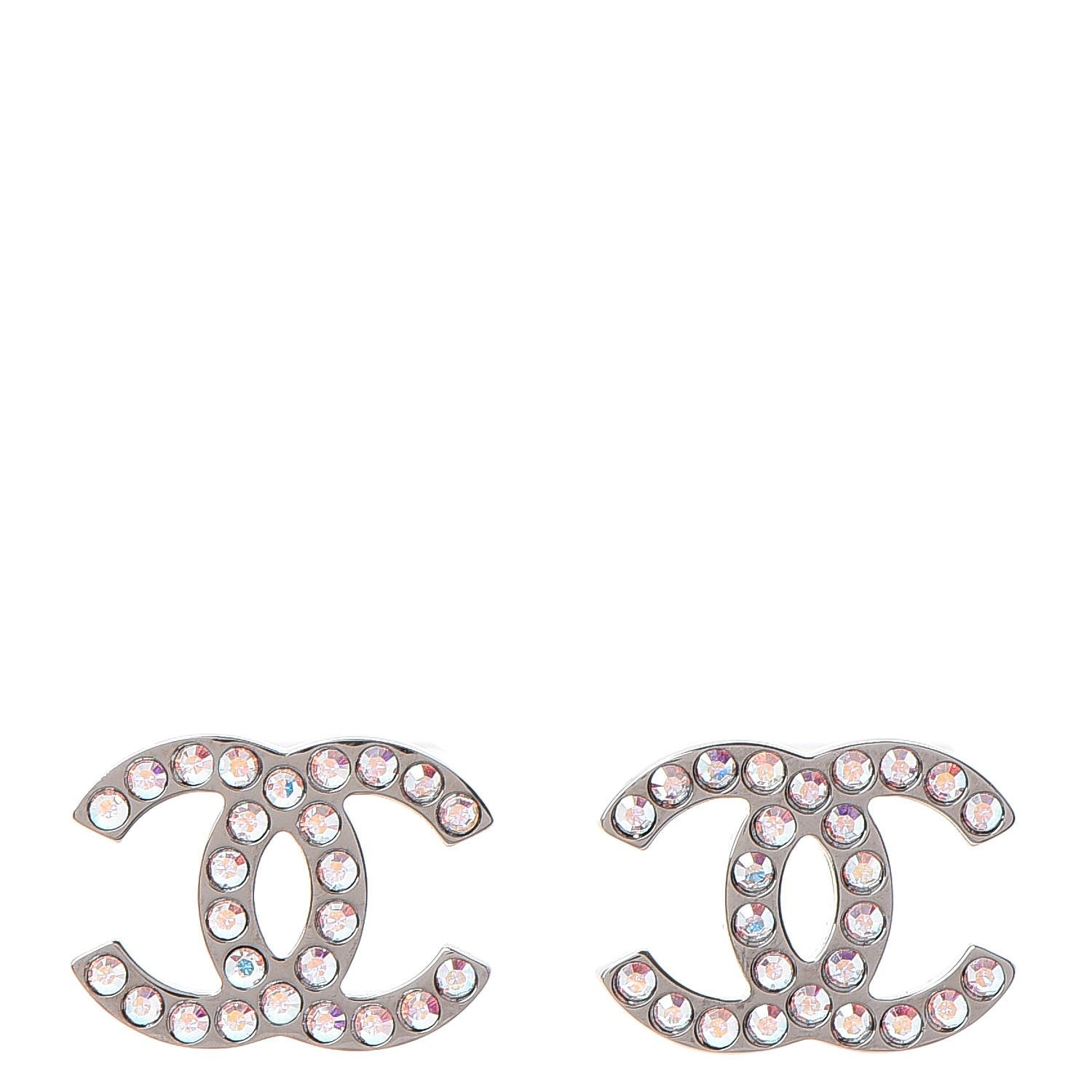 Chanel Iridescent Crystal CC Earrings Multicolor 1 of 6