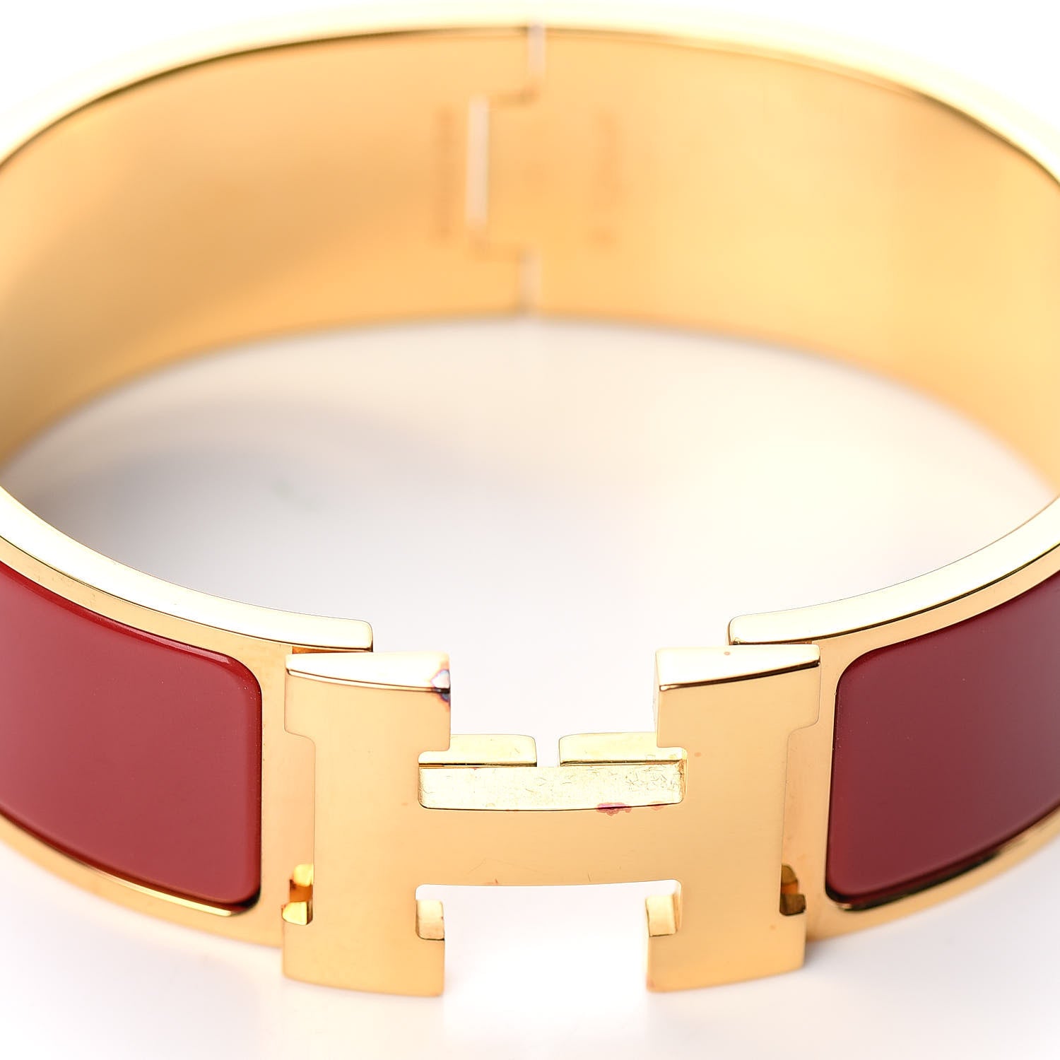 Hermes Enamel Wide Clic Clac H Bracelet GM Red 5 of 5