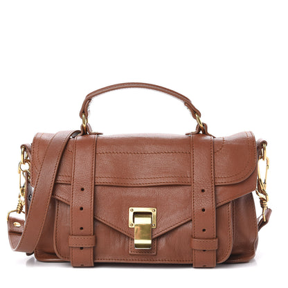 Proenza Schouler Lambskin Tiny PS1 Satchel Saddle 1 of 12