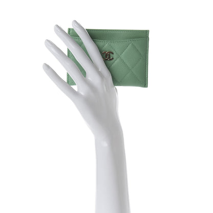 Chanel Caviar Quilted Card Holder Green 2 of 9