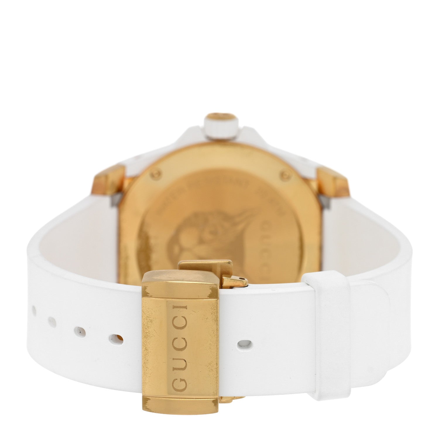 Gucci Stainless Steel Rubber 40mm Dive Feline Quartz Watch White 3 of 5