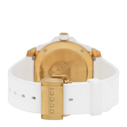 Gucci Stainless Steel Rubber 40mm Dive Feline Quartz Watch White 3 of 5