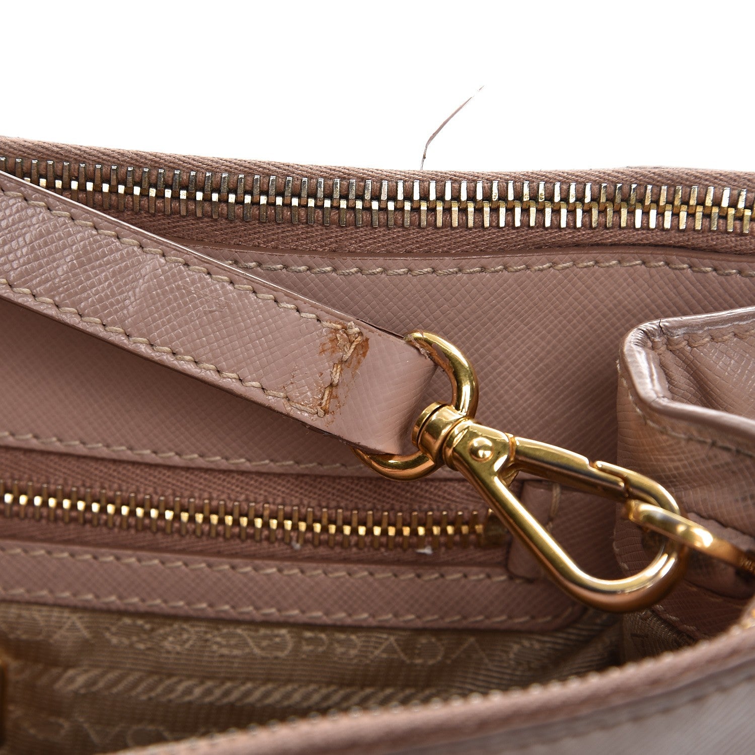 Prada Saffiano Small Galleria Double Zip Tote Cammeo 9 of 14