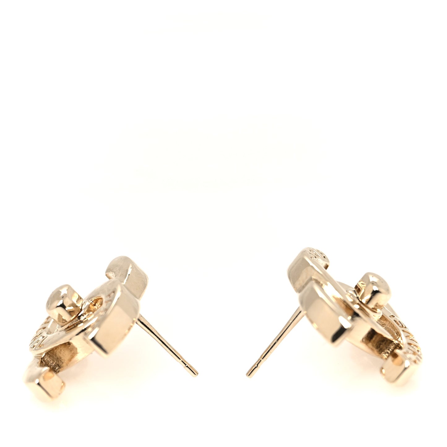Metal CC Turnlock Earrings Gold