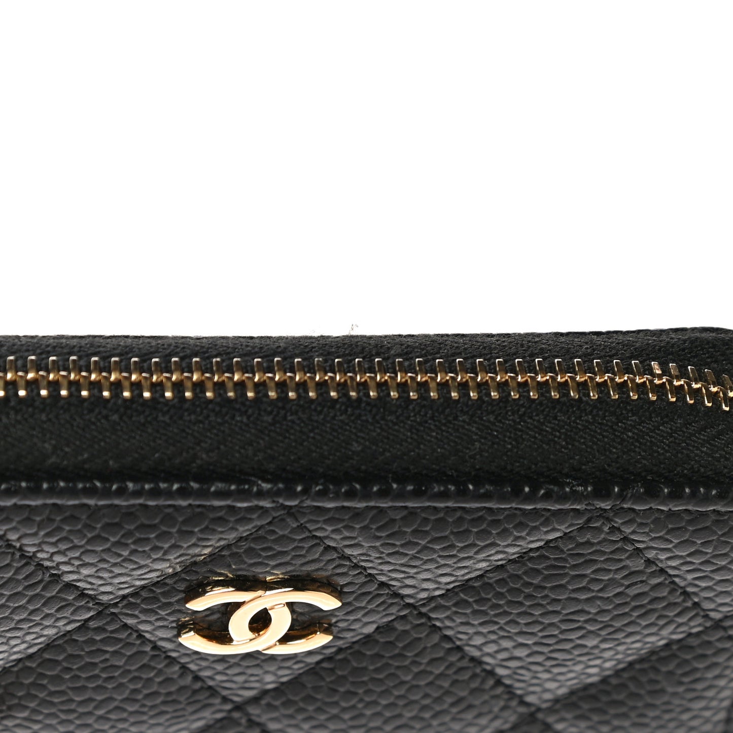 Caviar Quilted Zip Coin Purse Black