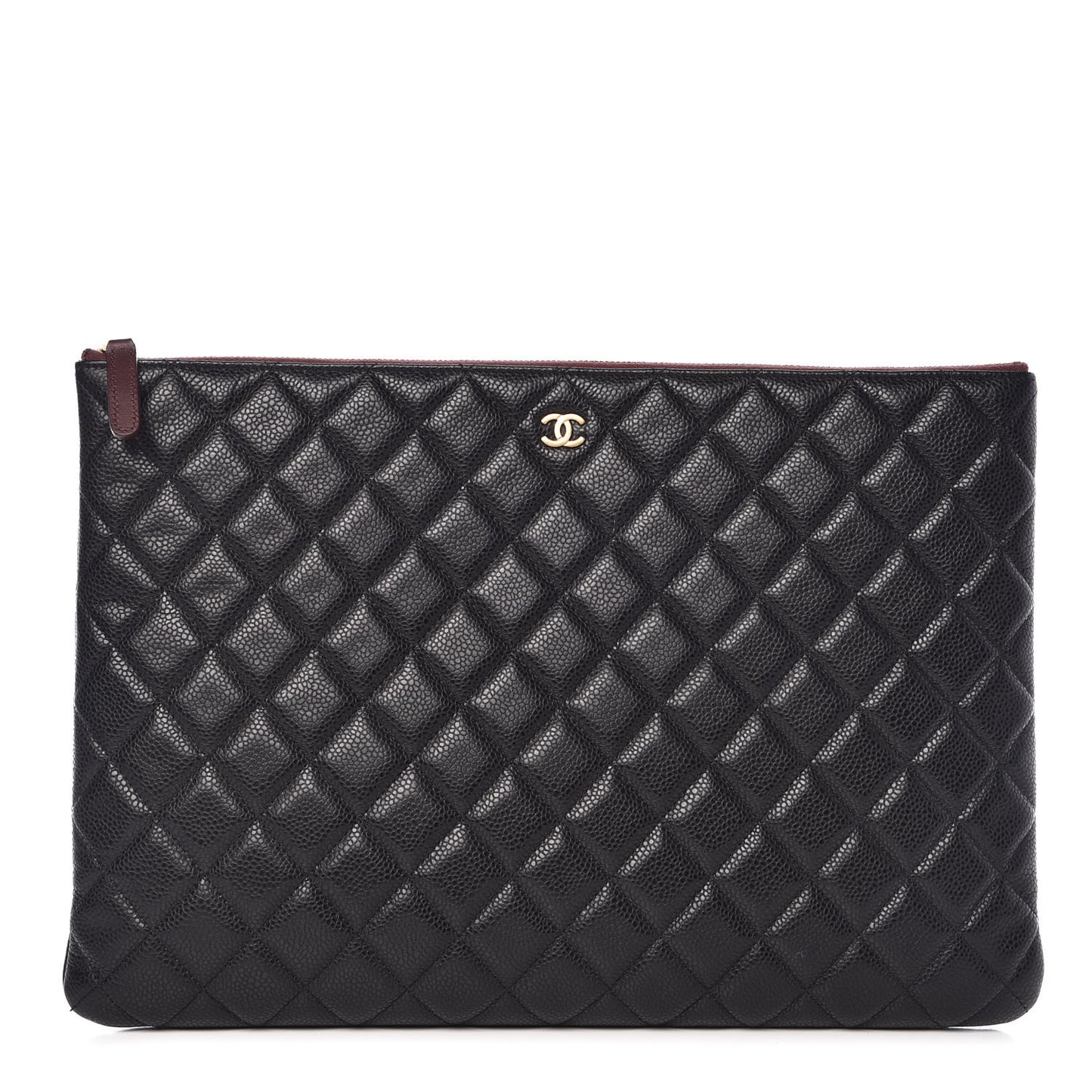 Caviar Quilted Large Cosmetic Case Black