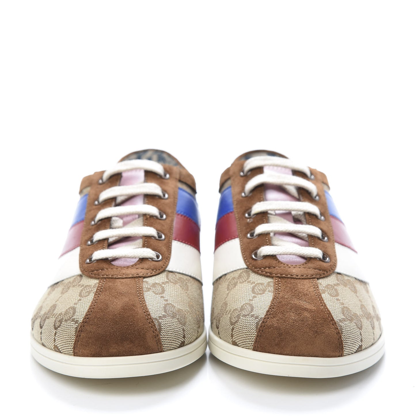 Suede Monogram Web Womens Falacer Sneakers 42 Nocciola Beige Mystic White Hibiscus Red